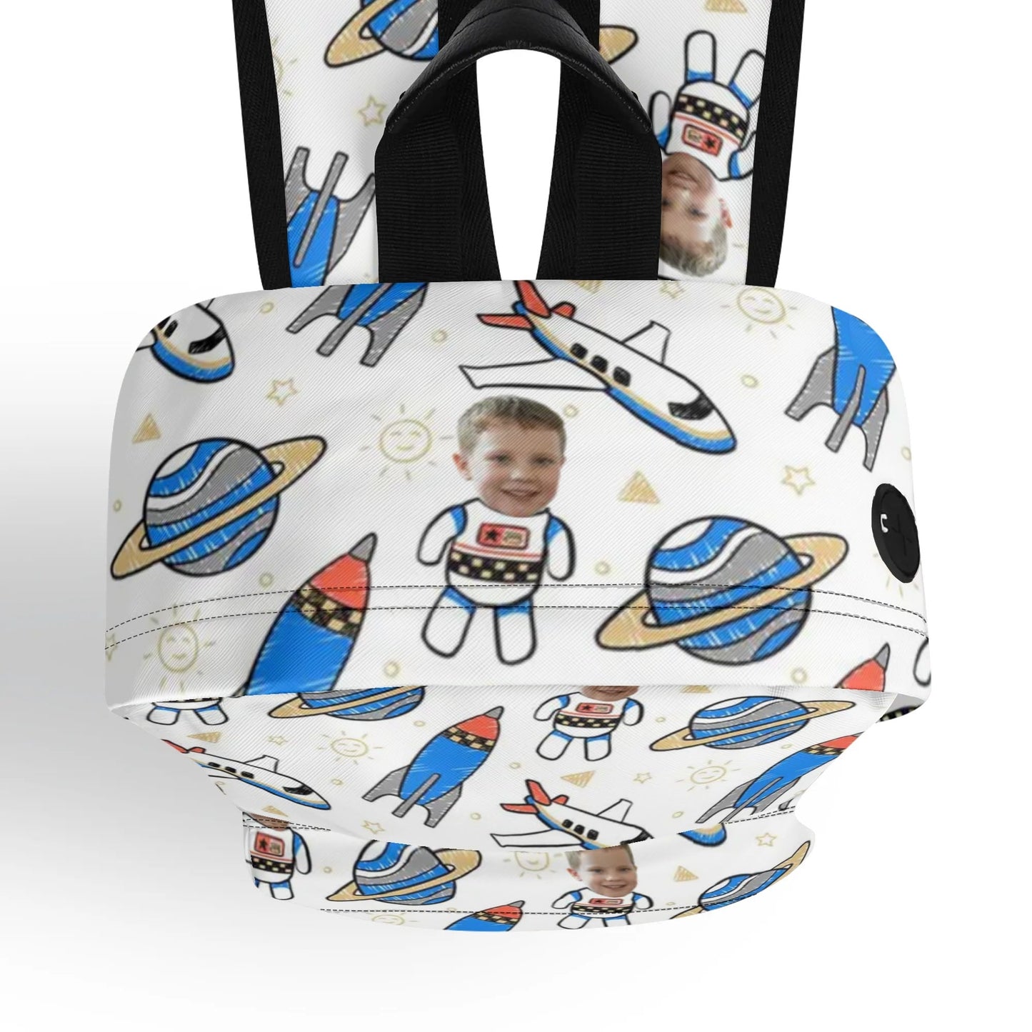 Custom Astronaut Kids Backpack – Space Themed Bag with Child’s Face - De Krys