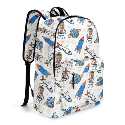 Custom Astronaut Kids Backpack – Space Themed Bag with Child’s Face - De Krys
