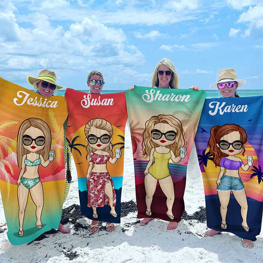 Custom Beach Towel – Tropical Sunset Personalized Gift - De Krys