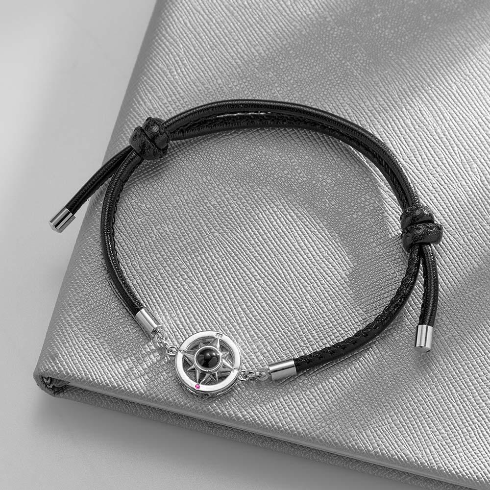 Custom Compass Projection Bracelet – Personalized Photo Jewelry for Love, Memory & Direction - De Krys