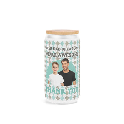 Custom Dad Photo Glass – “Dear Dad, We’re Awesome” Funny Gift - De Krys