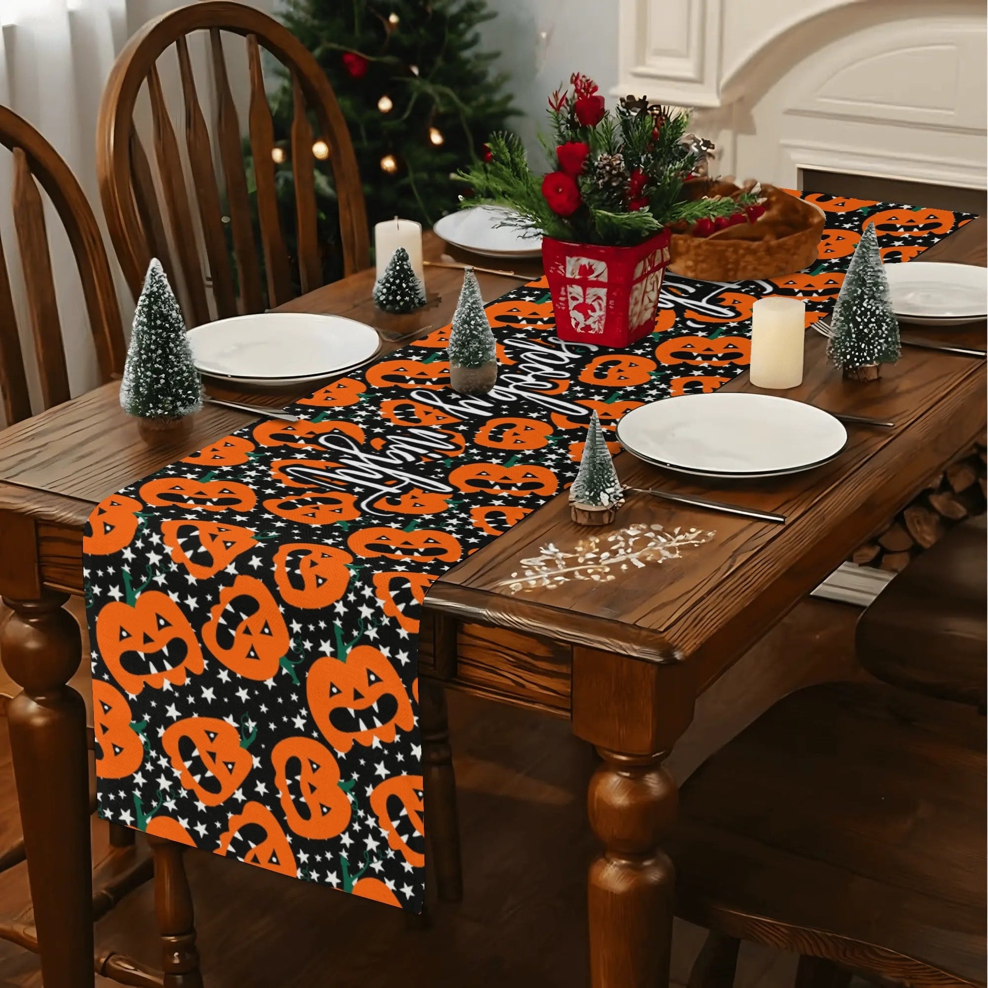 Custom Halloween Table Runner – Elegant 72" Dining Accent for Seasonal Atmosphere - De Krys