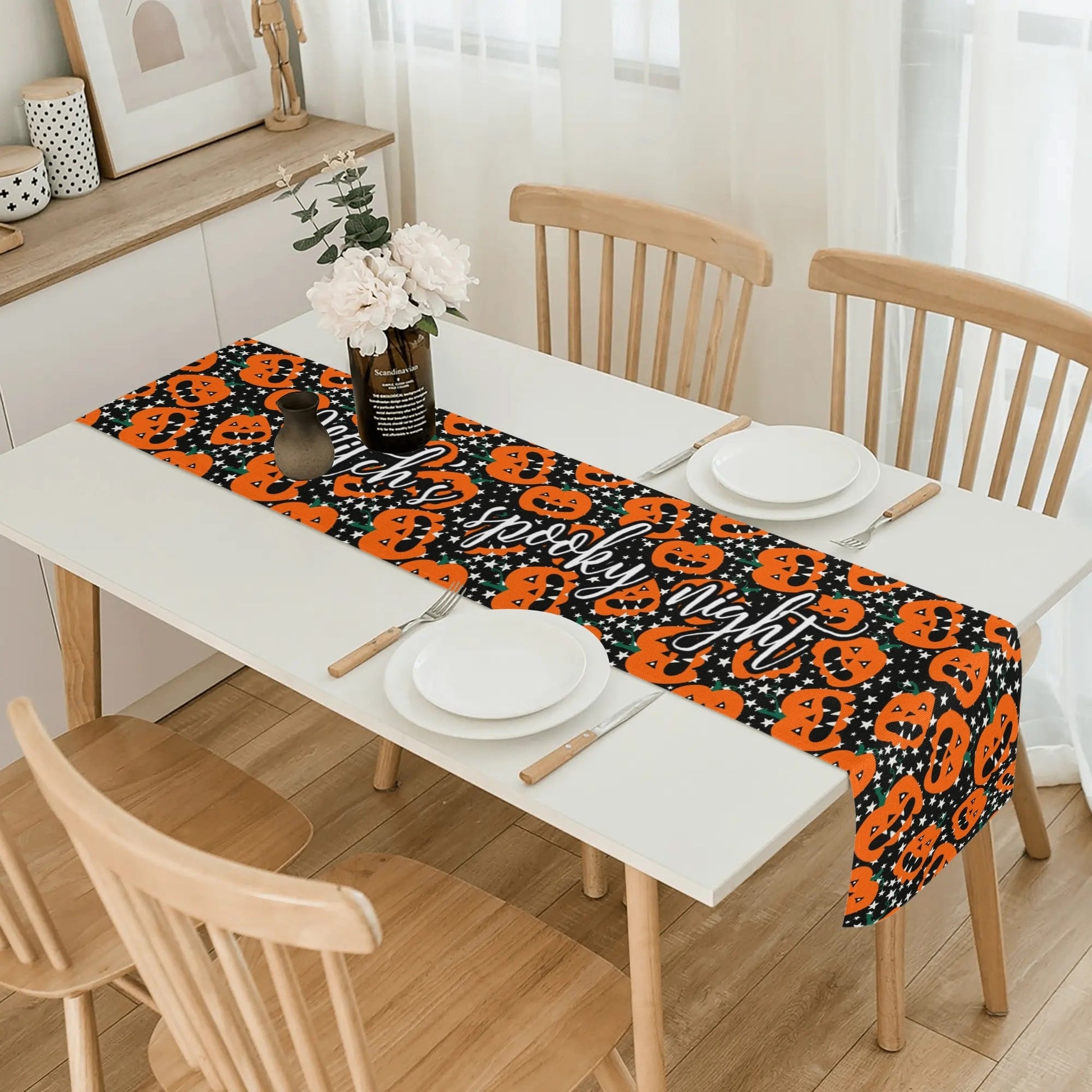 Custom Halloween Table Runner – Elegant 72" Dining Accent for Seasonal Atmosphere - De Krys