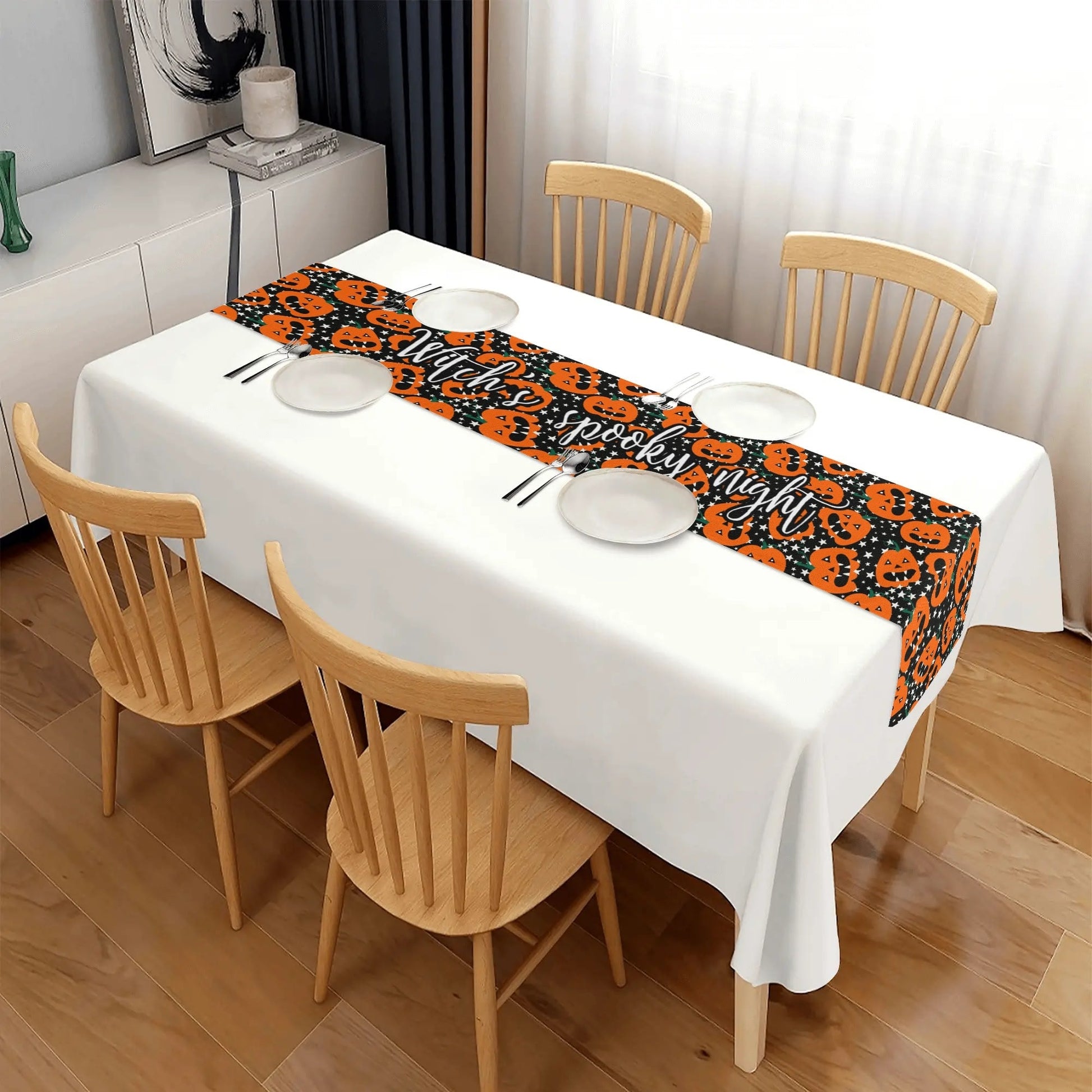 Custom Halloween Table Runner – Elegant 72" Dining Accent for Seasonal Atmosphere - De Krys
