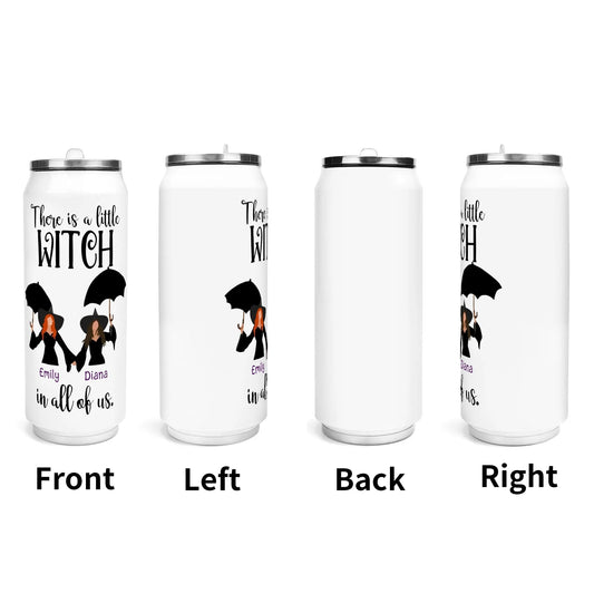 Custom “Little Witch in All of Us” Tumbler 👯‍♀️ | Personalized Halloween BFF Water Bottle - De Krys