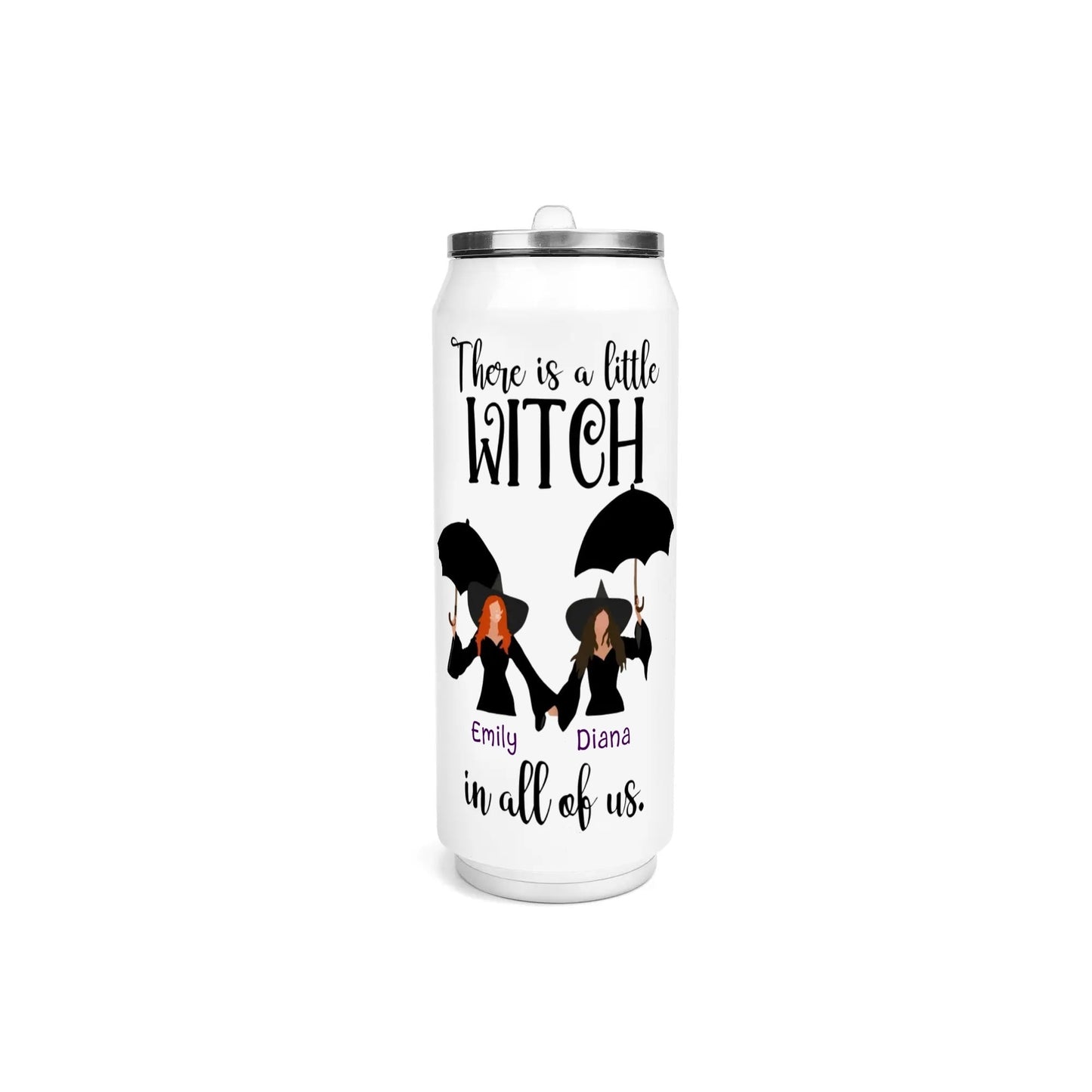 Custom “Little Witch in All of Us” Tumbler 👯‍♀️ | Personalized Halloween BFF Water Bottle - De Krys