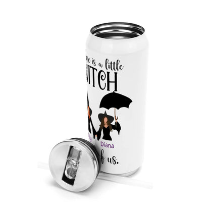 Custom “Little Witch in All of Us” Tumbler 👯‍♀️ | Personalized Halloween BFF Water Bottle - De Krys