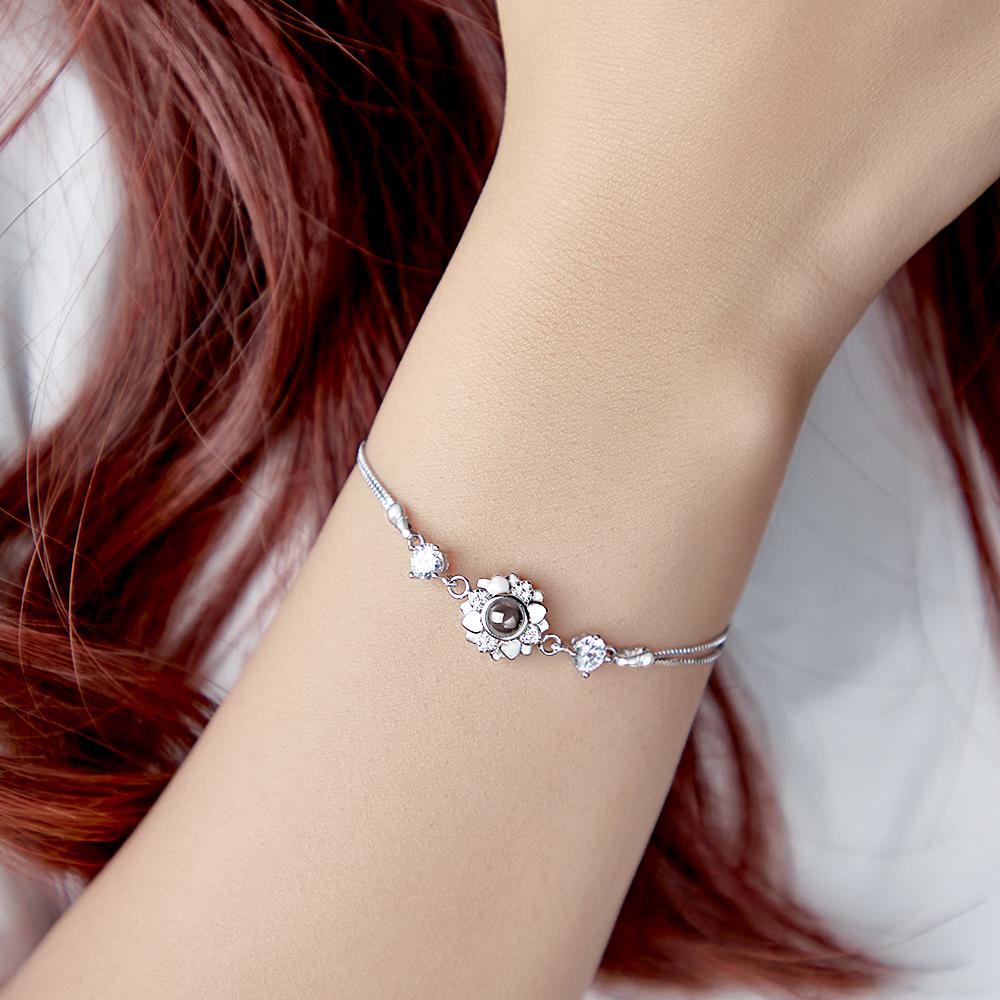 Custom Lotus Flower Bracelet – Personalized Photo Projection Jewelry for Memory & Meaning - De Krys