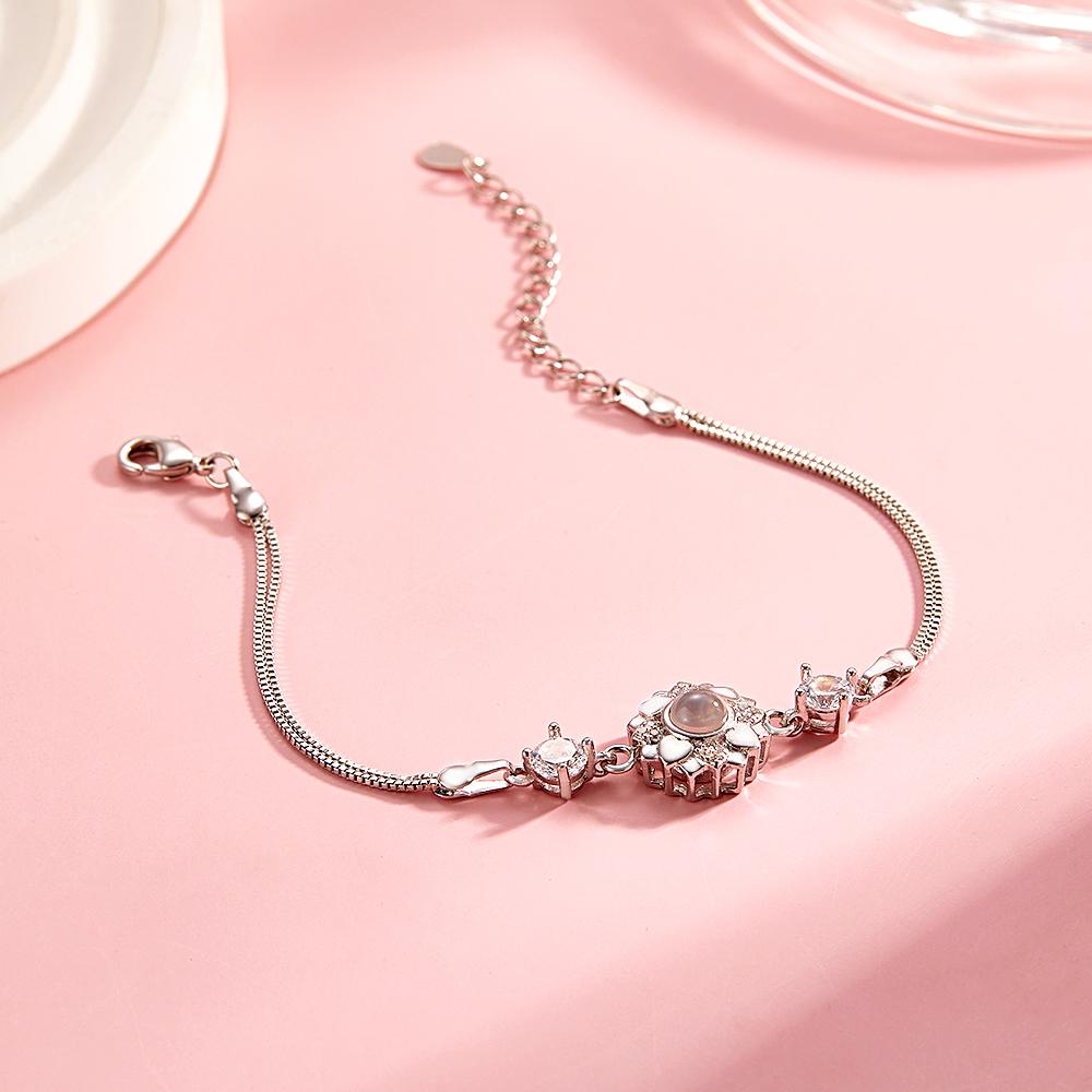 Custom Lotus Flower Bracelet – Personalized Photo Projection Jewelry for Memory & Meaning - De Krys