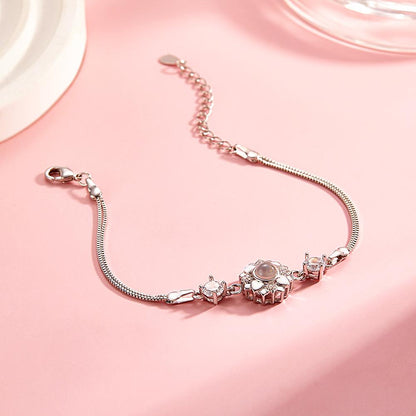 Custom Lotus Flower Bracelet – Personalized Photo Projection Jewelry for Memory & Meaning - De Krys