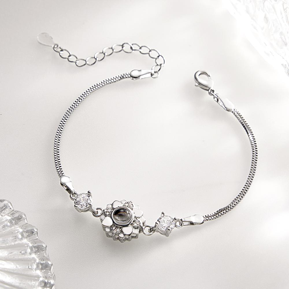 Custom Lotus Flower Bracelet – Personalized Photo Projection Jewelry for Memory & Meaning - De Krys