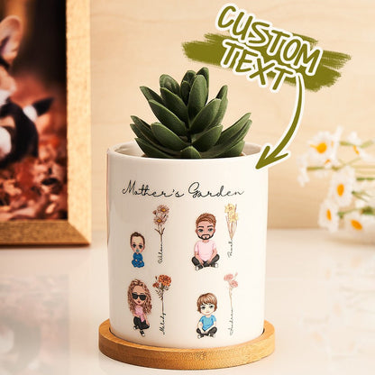 Custom Mother’s Garden Flower Pot – Personalized Planter Gift for Mom - De Krys