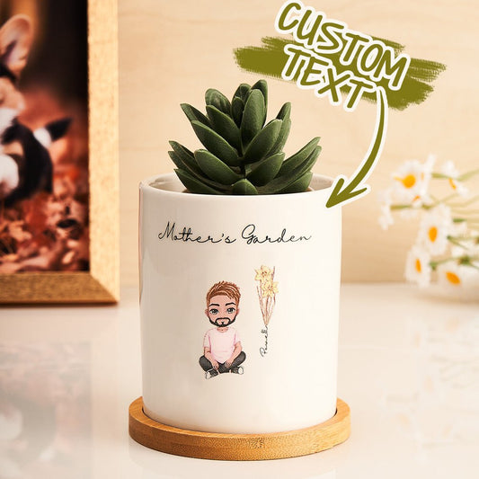 Custom Mother’s Garden Flower Pot – Personalized Planter Gift for Mom - De Krys