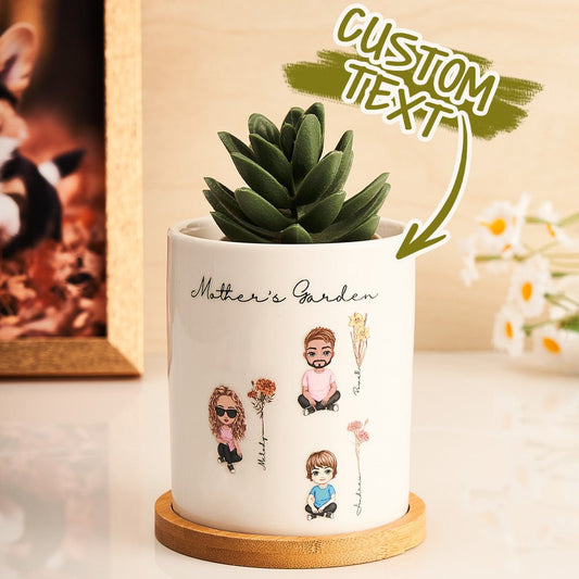 Custom Mother’s Garden Flower Pot – Personalized Planter Gift for Mom - De Krys