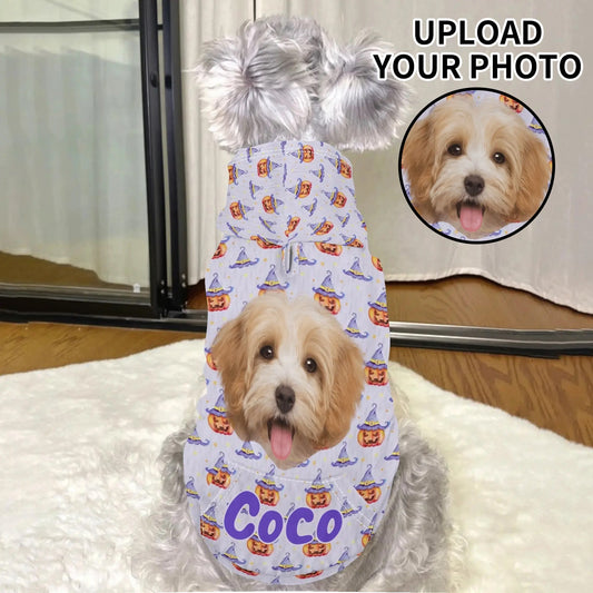Custom Pet Halloween Hoodie – Personalized Dog or Cat Costume with Photo & Name - De Krys
