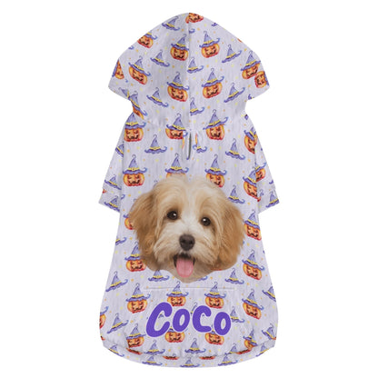 Custom Pet Halloween Hoodie – Personalized Dog or Cat Costume with Photo & Name - De Krys
