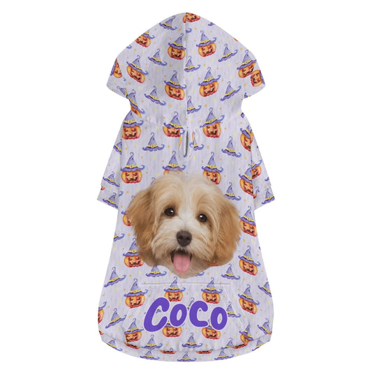 Custom Pet Halloween Hoodie – Personalized Dog or Cat Costume with Photo & Name - De Krys
