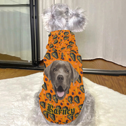 Custom Pet Halloween Hoodie – Personalized Dog or Cat Costume with Photo & Name - De Krys