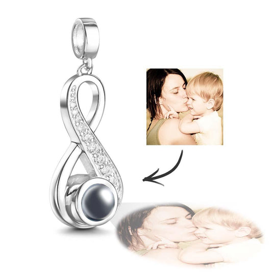 Custom Photo Projection Necklace – Personalized Infinity Pendant with Hidden Memory Inside - De Krys