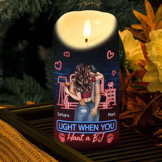 Custom Romantic LED Candle – “Light Me When You Want a BJ” - De Krys