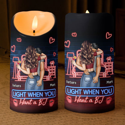 Custom Romantic LED Candle – “Light Me When You Want a BJ” - De Krys