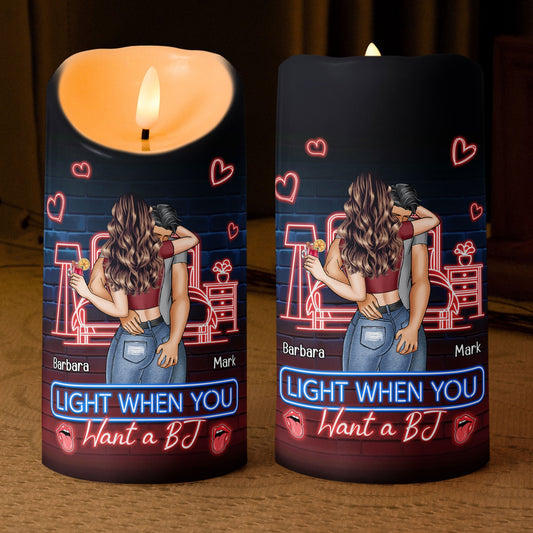 Custom Romantic LED Candle – “Light Me When You Want a BJ” - De Krys