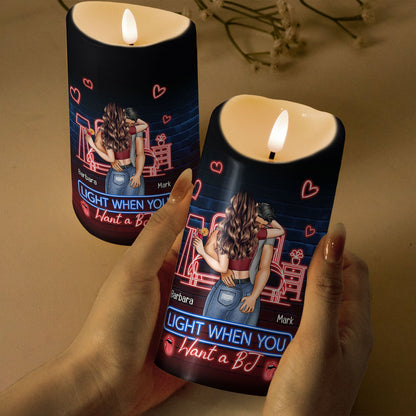 Custom Romantic LED Candle – “Light Me When You Want a BJ” - De Krys