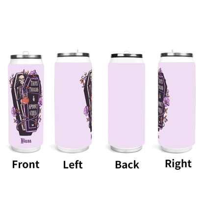 Personalized Thick Thighs & Spooky Vibes Tumbler | Custom Halloween Cup with Name - De Krys