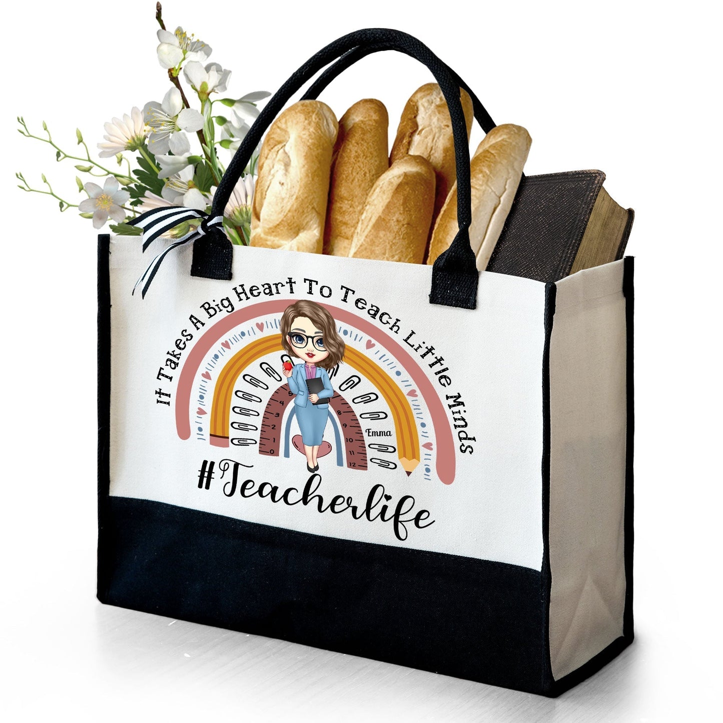 Teacher life gift bag with name personalization