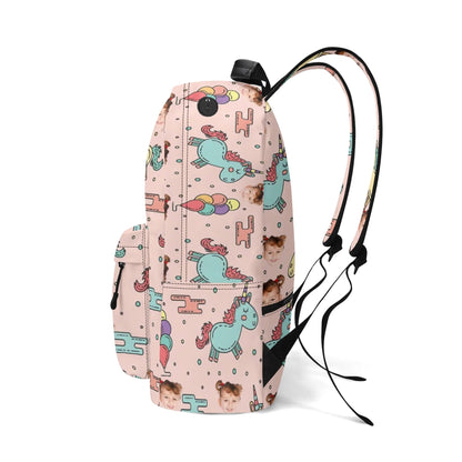 Custom Unicorn Photo Backpack for Girls 🎒 | Personalized Name & Face Bag | Pink Magical School Bag for Toddlers & Kids | Victoria Bag - De Krys