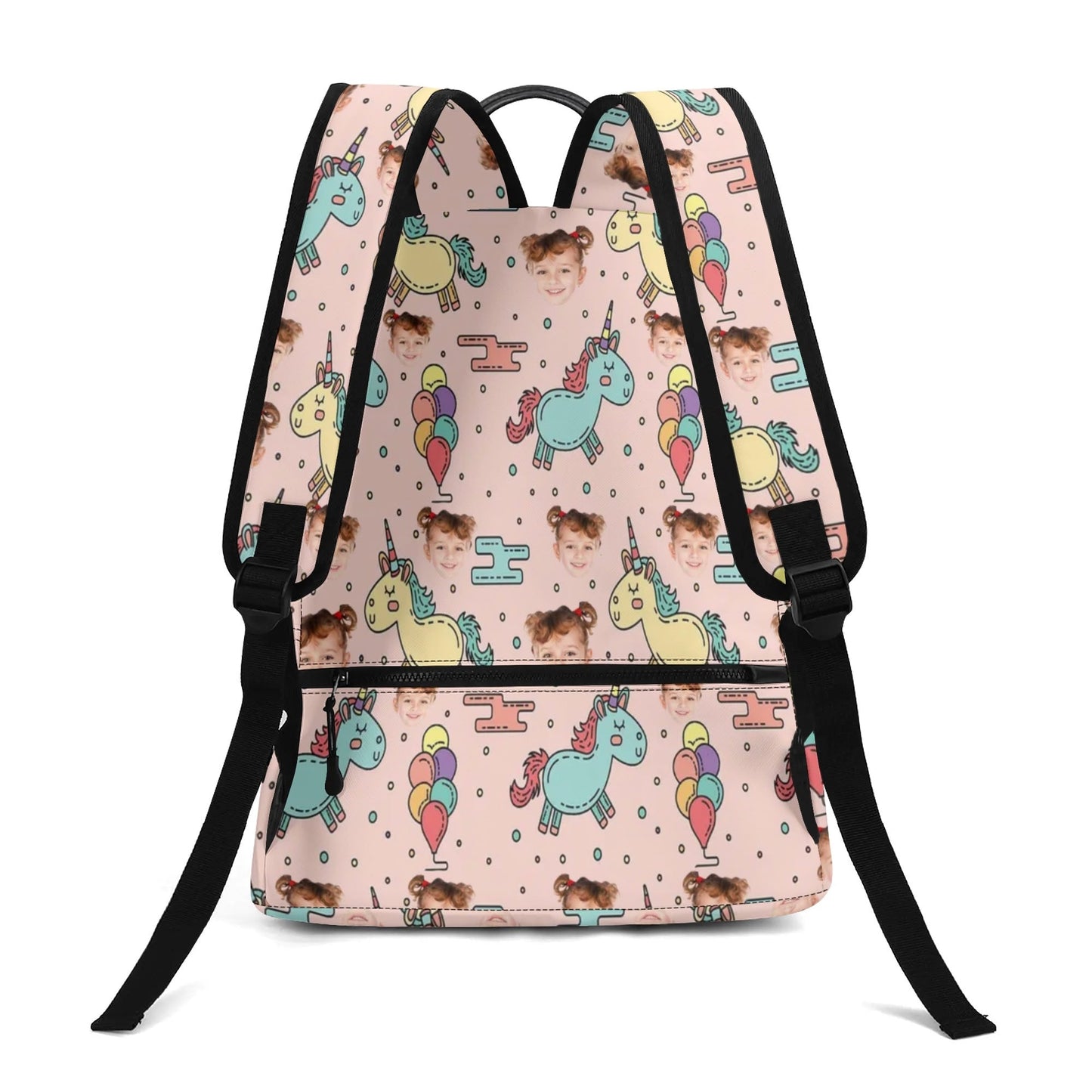 Custom Unicorn Photo Backpack for Girls 🎒 | Personalized Name & Face Bag | Pink Magical School Bag for Toddlers & Kids | Victoria Bag - De Krys