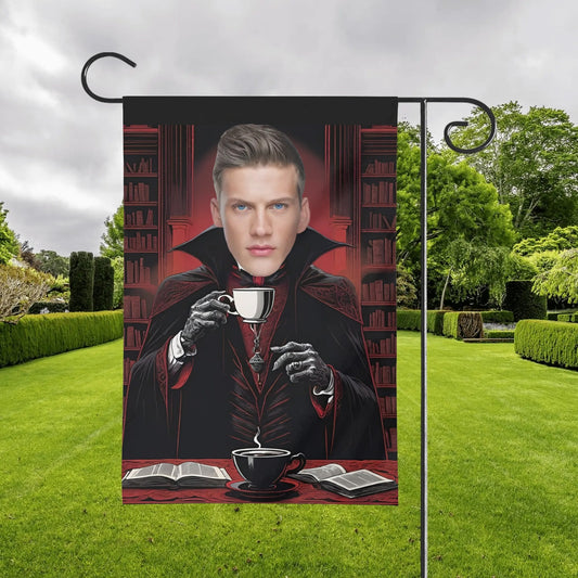 🦇 Custom Vampire Garden Flag 🏡 | Personalized Halloween Photo Decor 🎃🧛‍♂️ - De Krys
