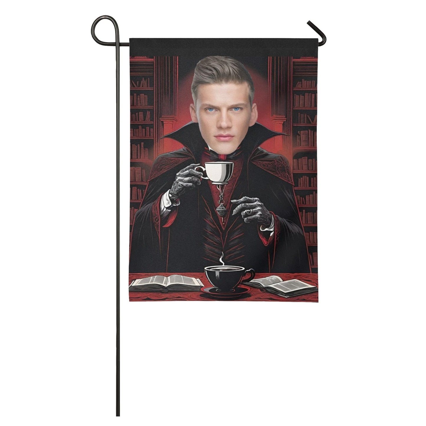 🦇 Custom Vampire Garden Flag 🏡 | Personalized Halloween Photo Decor 🎃🧛‍♂️ - De Krys