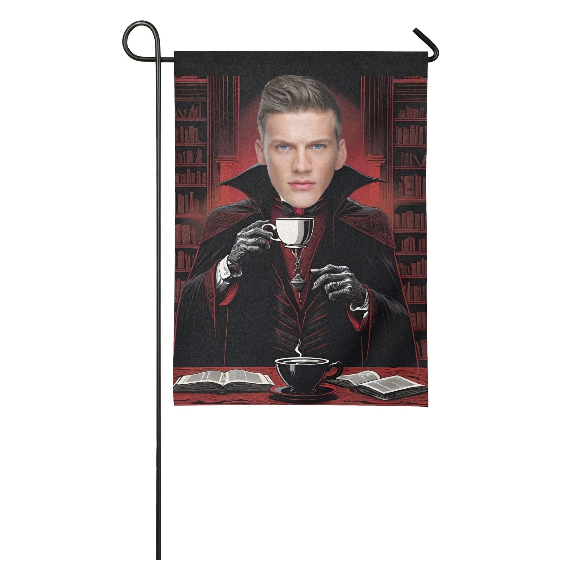 🦇 Custom Vampire Garden Flag 🏡 | Personalized Halloween Photo Decor 🎃🧛‍♂️ - De Krys