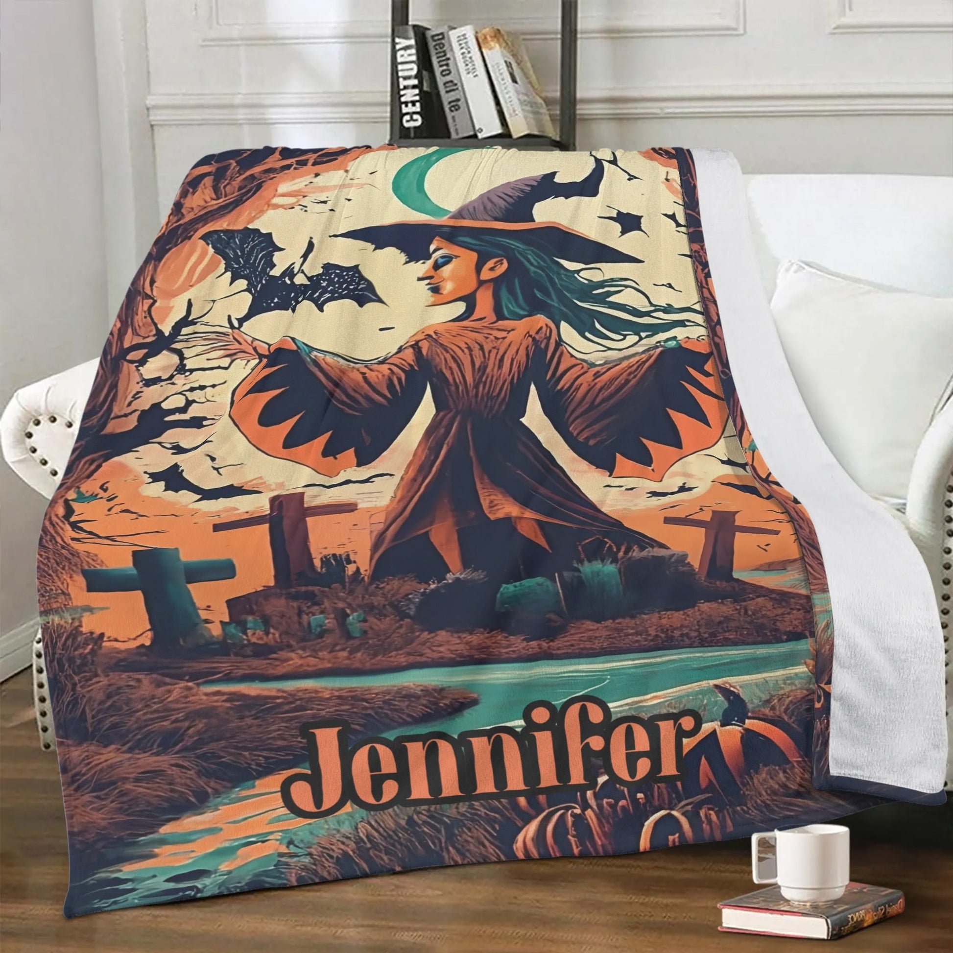 Custom Witch Halloween Blanket – Personalized Cozy Throw - De Krys