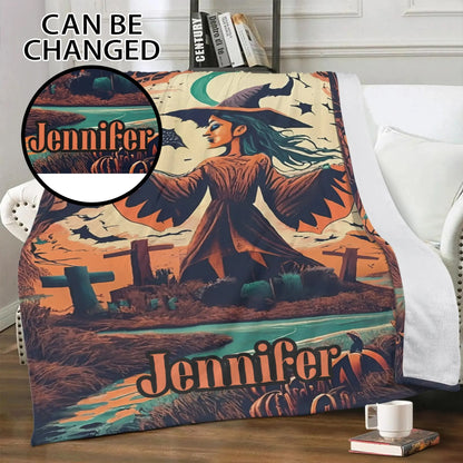 Stay cozy this Halloween 🧙‍♀️🎃 with a Custom Witch Blanket! Personalized Halloween throw with spooky witch design—perfect gift & home décor.