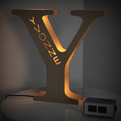 Custom Wooden Letter Lamp – Personalized Alphabet Name LED Night Light - De Krys