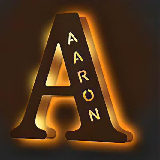 Custom Wooden Letter Lamp – Personalized Alphabet Name LED Night Light - De Krys