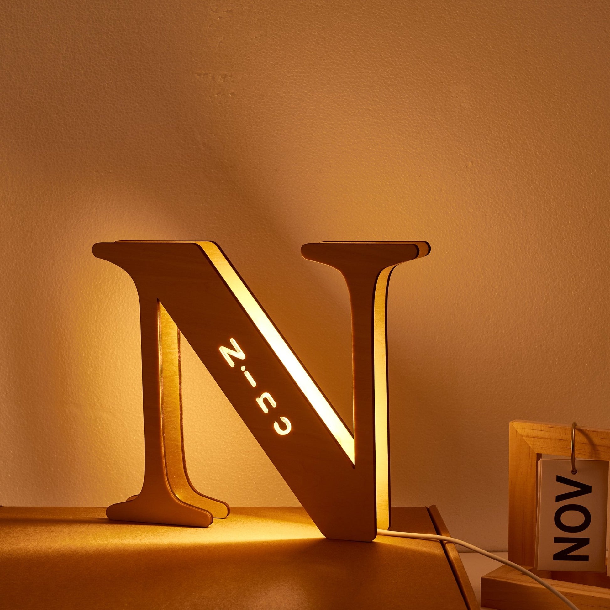 Custom Wooden Letter Lamp – Personalized Alphabet Name LED Night Light - De Krys