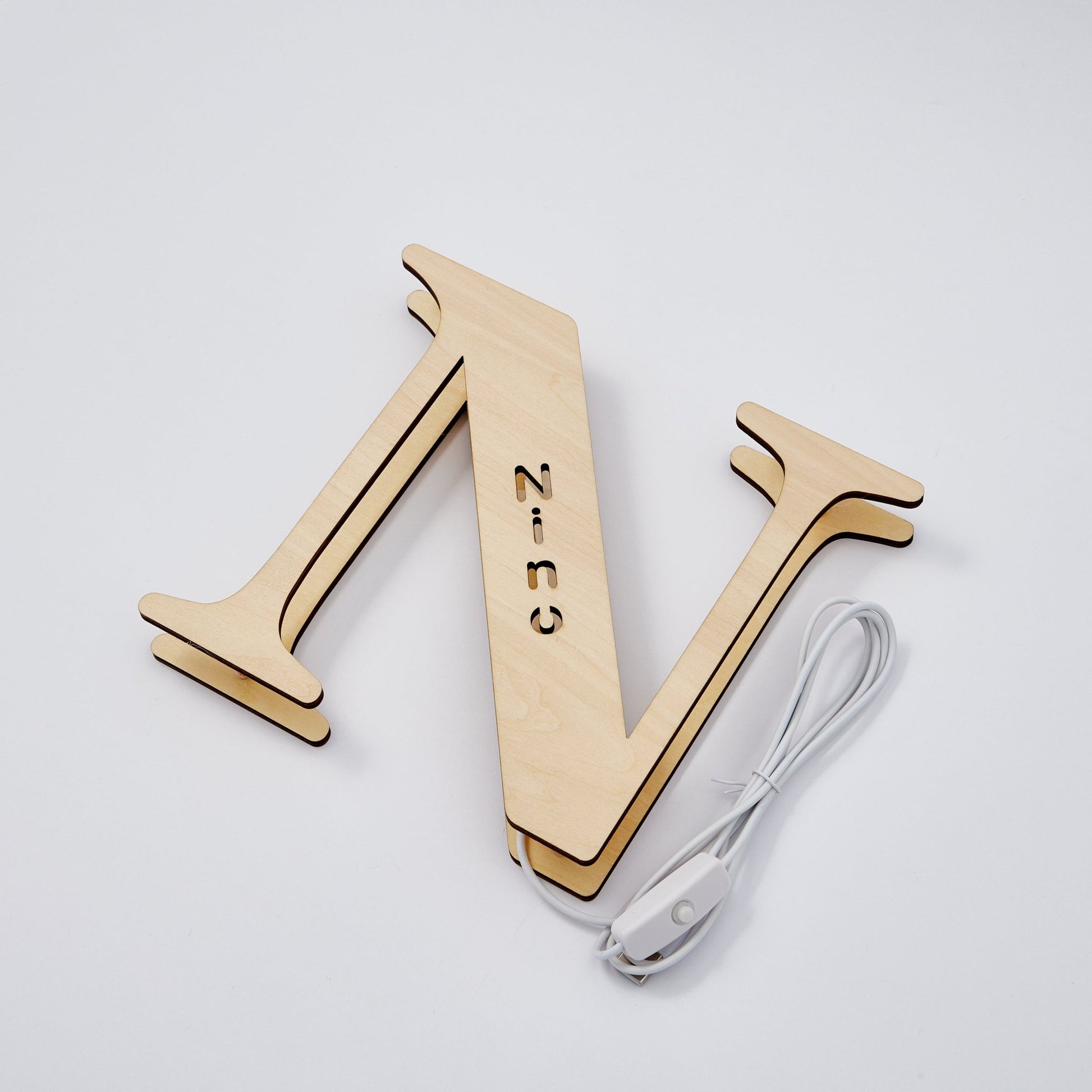 Custom Wooden Letter Lamp – Personalized Alphabet Name LED Night Light - De Krys
