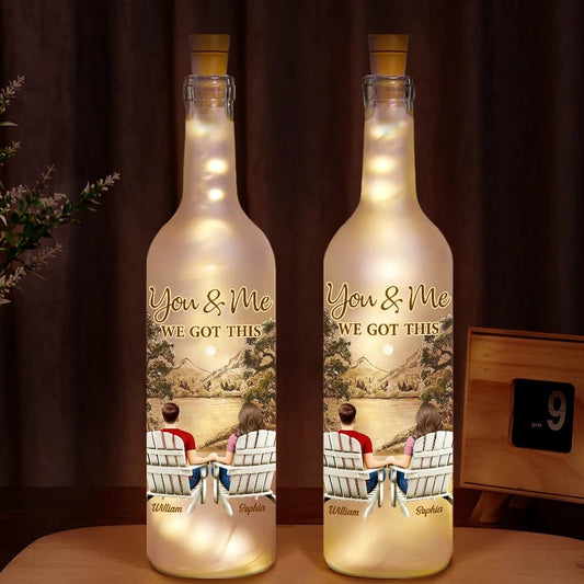 Custom You & Me LED Bottle Lamp – Personalized Couple Gift - De Krys