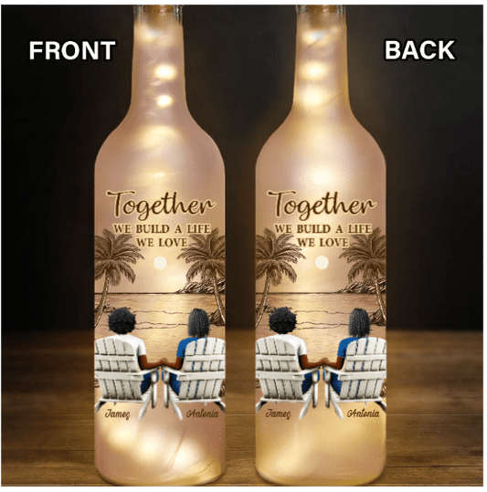 Custom You & Me LED Bottle Lamp – Personalized Couple Gift - De Krys