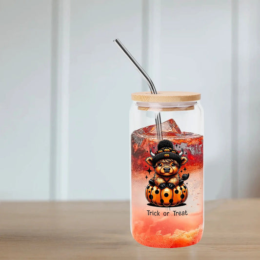 Enchanted Halloween Glass Tumbler – 16oz Personalized Cup for Witchy Fall Brews - De Krys
