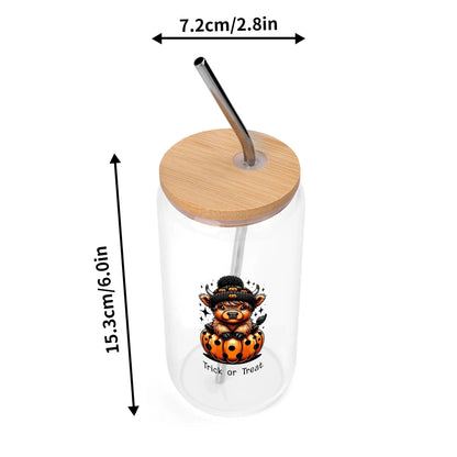 Enchanted Halloween Glass Tumbler – 16oz Personalized Cup for Witchy Fall Brews - De Krys