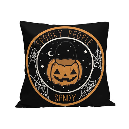 Festive Halloween Pillow Cover – 15.7” Pumpkin & Spiderweb Print in Cozy Poly - Cotton - De Krys