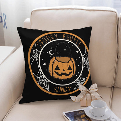 Festive Halloween Pillow Cover – 15.7” Pumpkin & Spiderweb Print in Cozy Poly - Cotton - De Krys