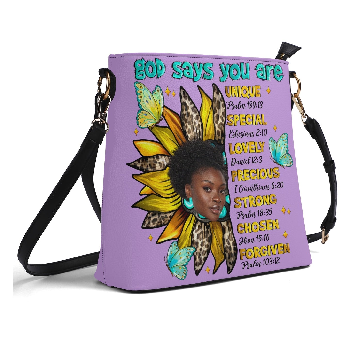 God Says You Are Personalized Handbag 🌻 Custom Photo Faith-Based Purse - De Krys