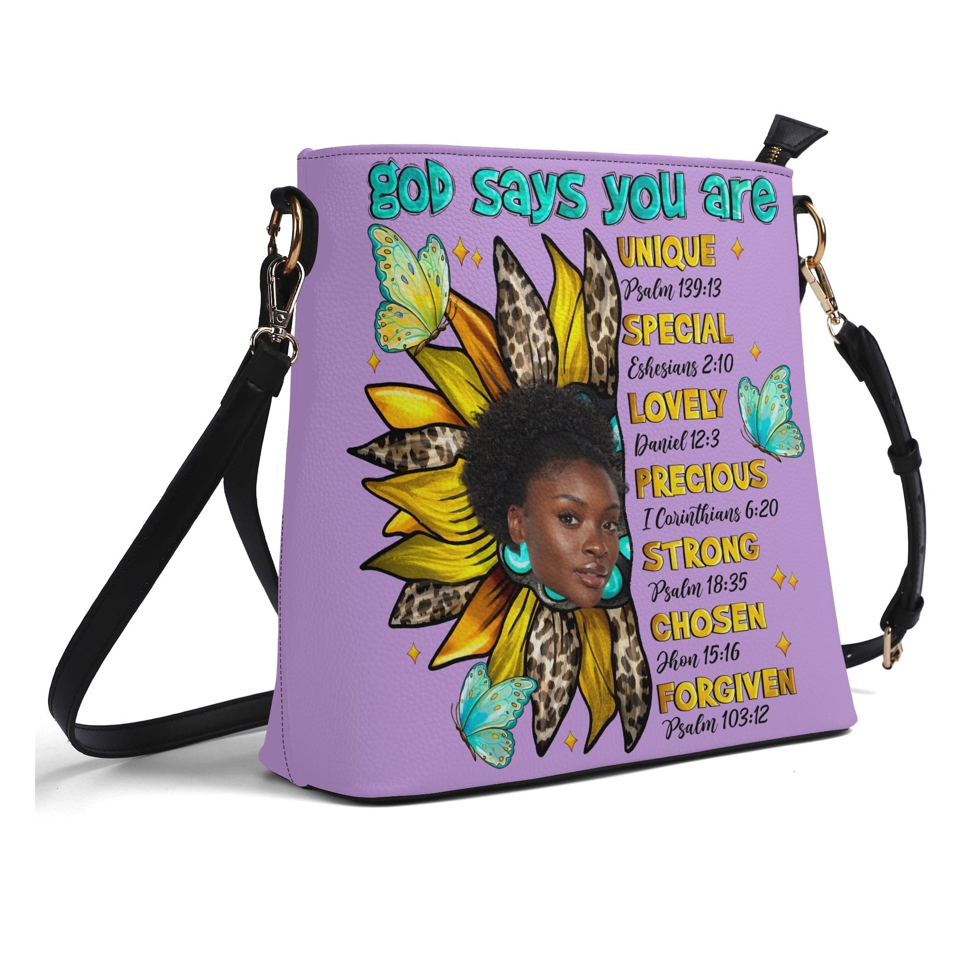 God Says You Are Personalized Handbag 🌻 Custom Photo Faith-Based Purse - De Krys