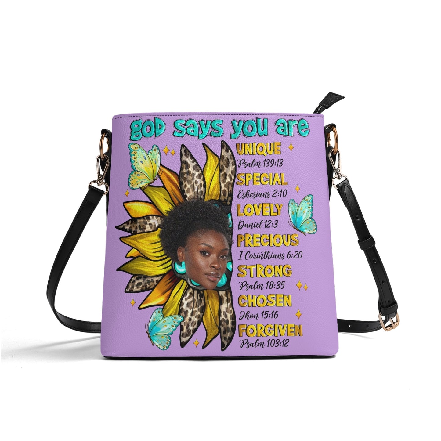 God Says You Are Personalized Handbag 🌻 Custom Photo Faith-Based Purse - De Krys