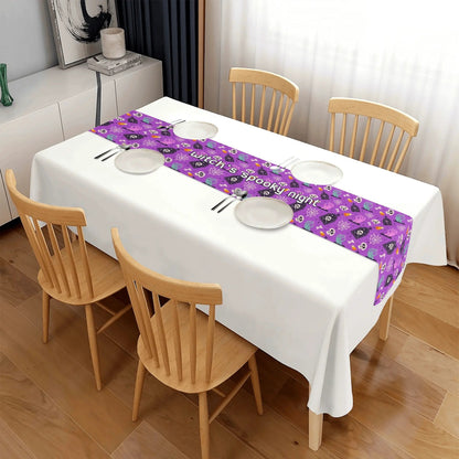 Luxury Halloween Table Drape - 72 Inch Custom Printed Runner with Potion Bottles Design - Heat Resistant - De Krys